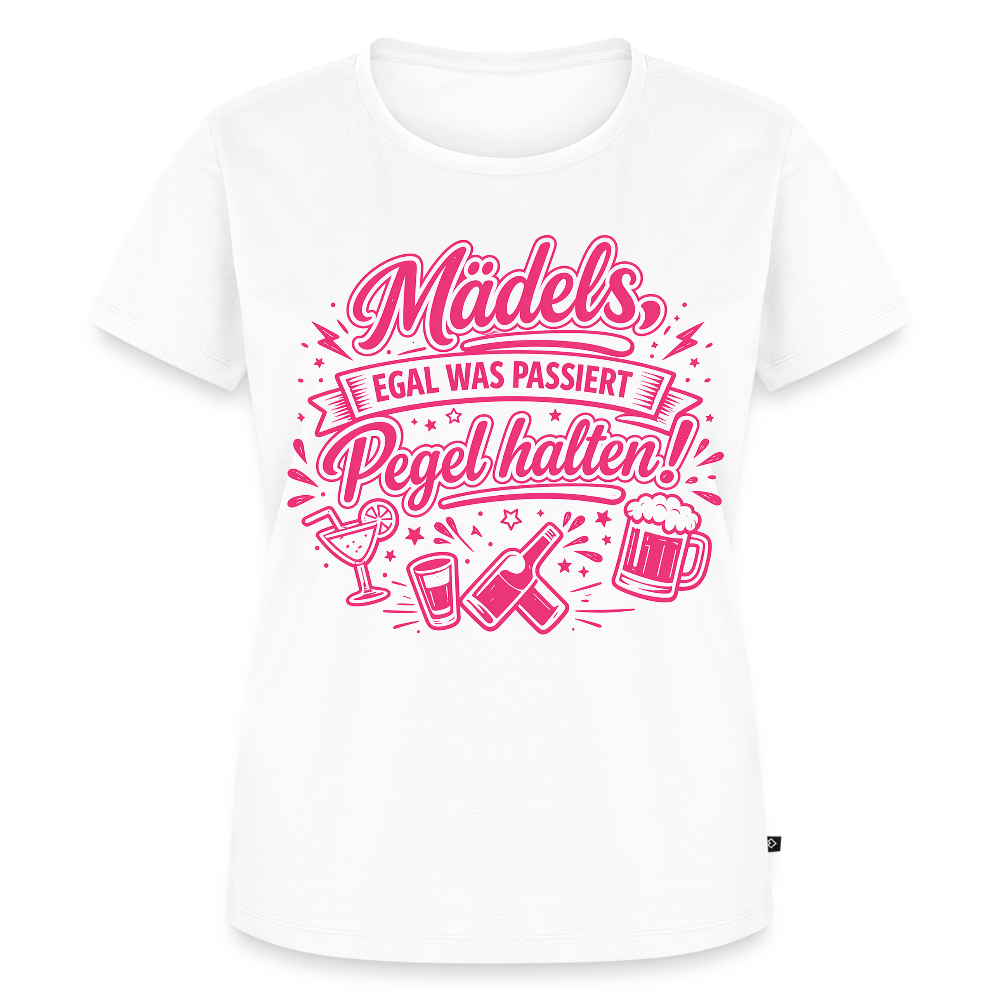 Mädels Party Shirt - Pegel halten!  - Rosa - white