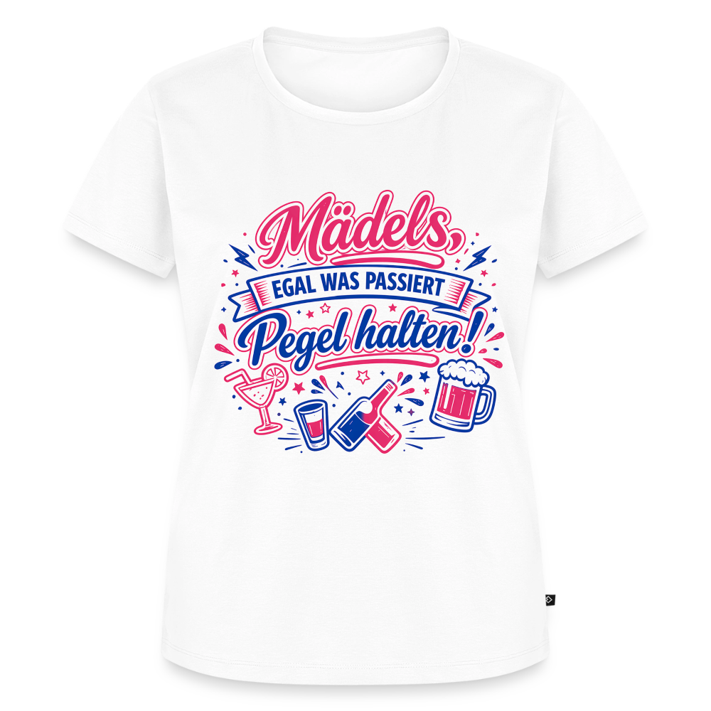 Mädels Party Shirt - Pegel halten! Rosablau - white