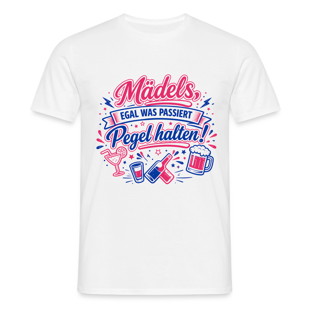"Men's" T-Shirt - Eskalation - Rosa Blau - white