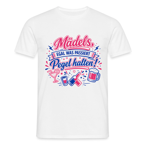 "Men's" T-Shirt - Eskalation - Rosa Blau - white