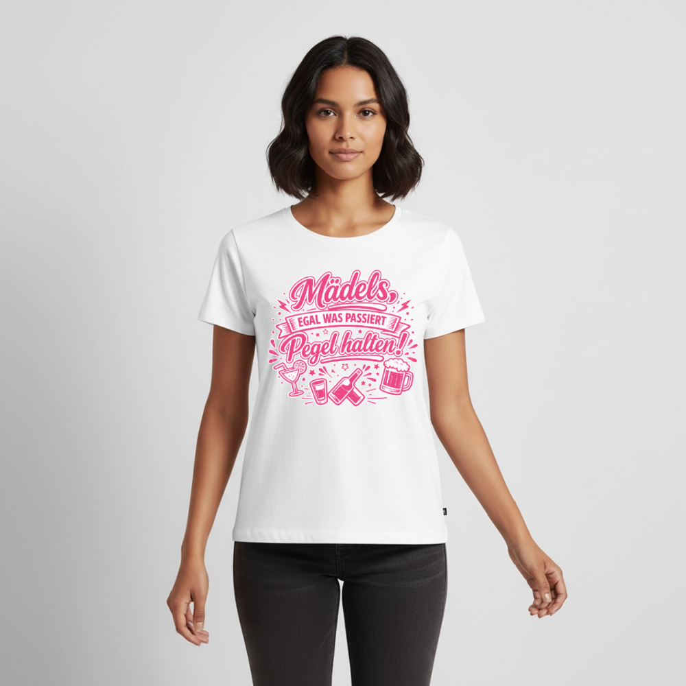 Mädels Party Shirt - Pegel halten!  - Rosa - white