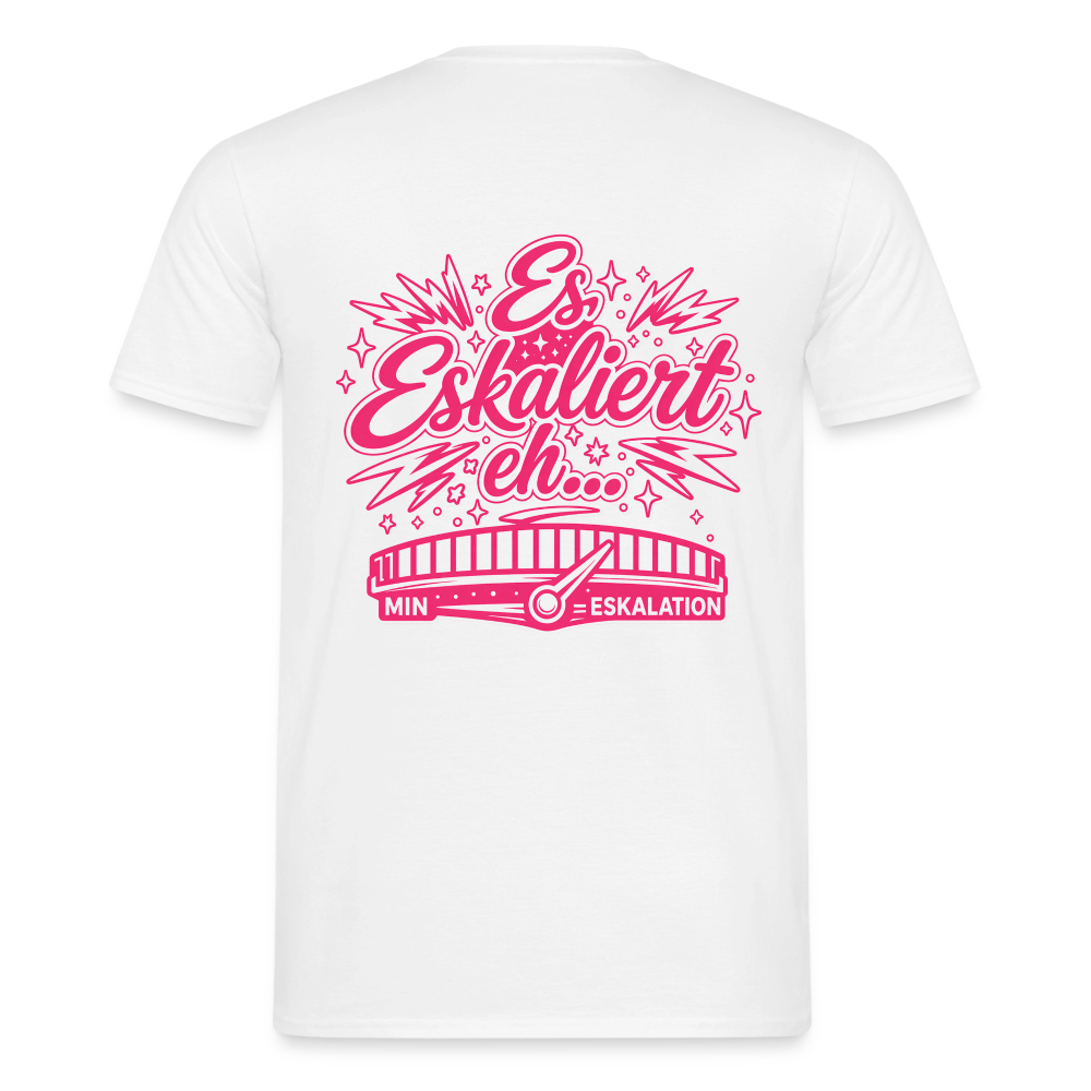 "Men's" T-Shirt -  Eskalation Rosa - white
