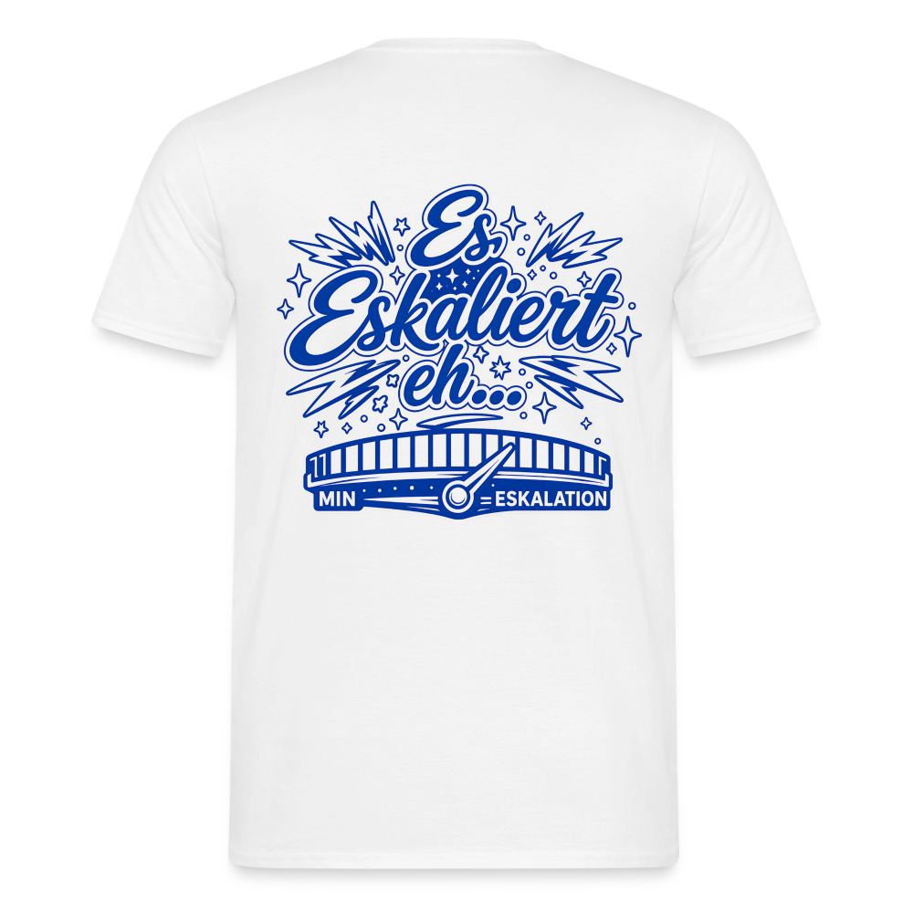 "Men's" T-Shirt - Eskalation Blau - white