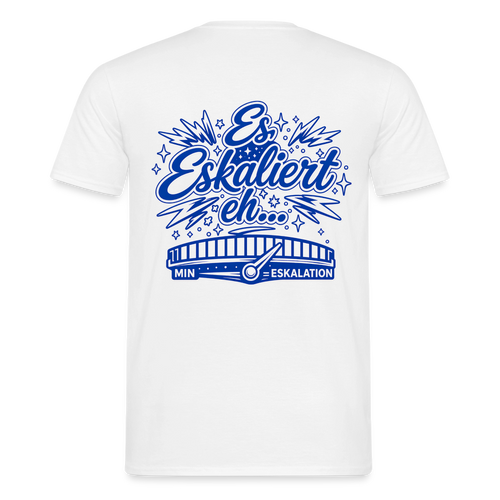"Men's" T-Shirt - Eskalation Blau - white